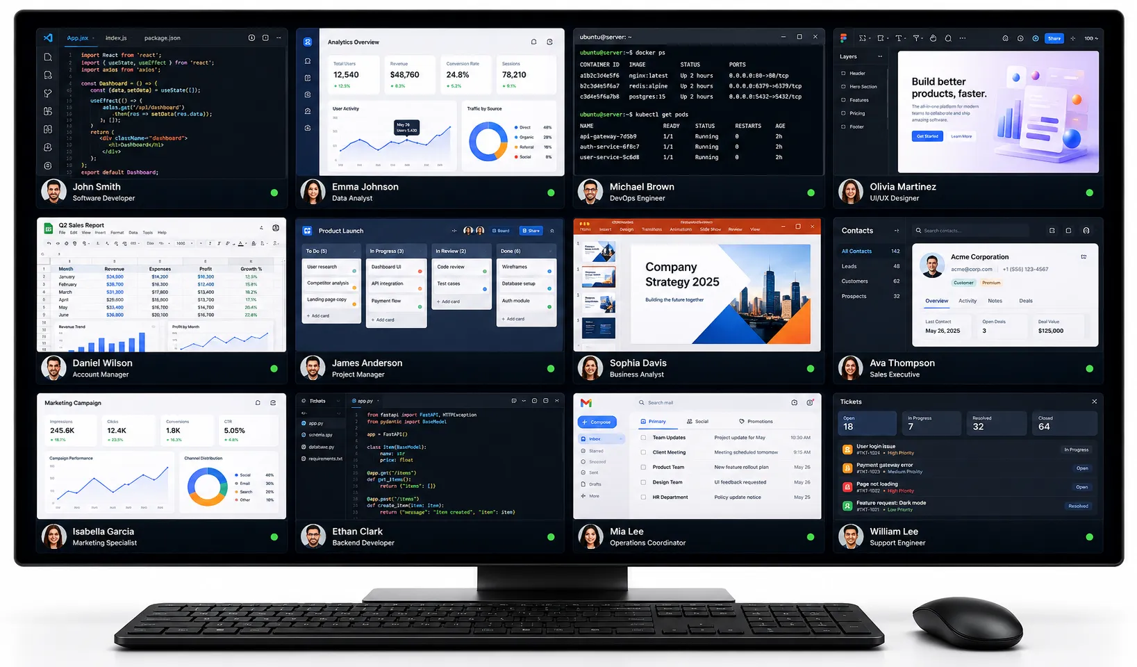 employee desktop live viewer dashboard for remote and office teams