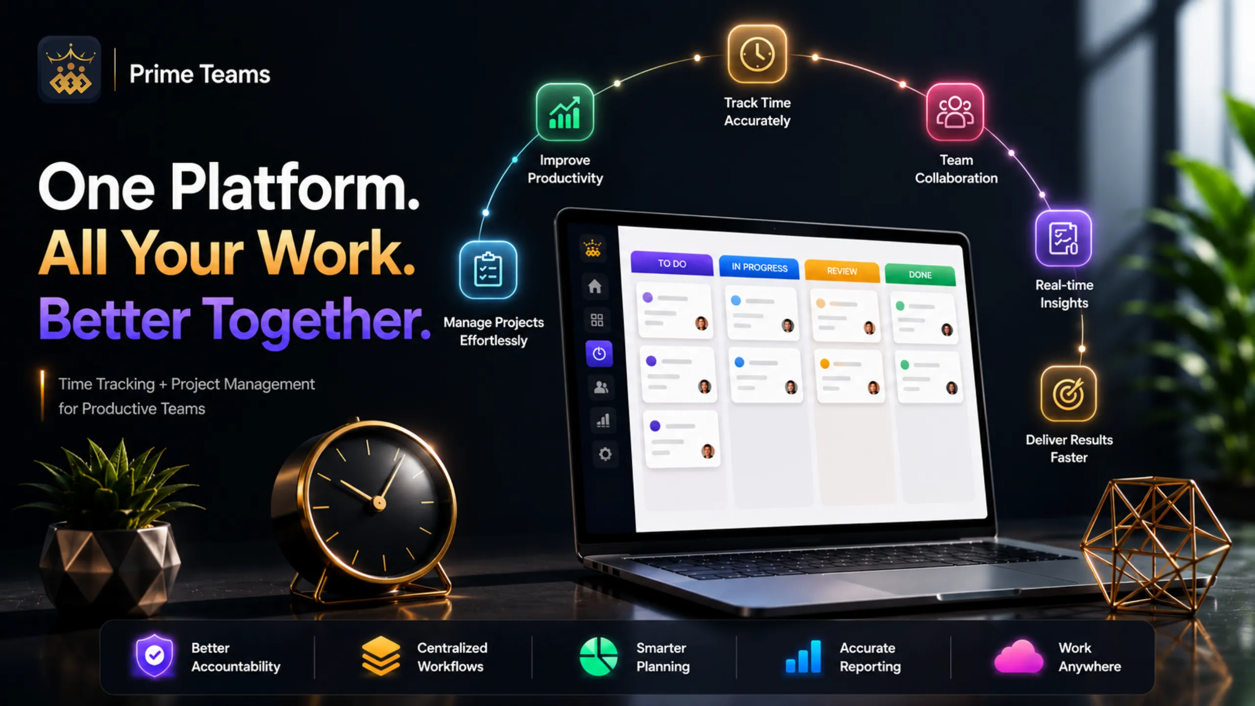 project management time tracking software with Kanban workflow management