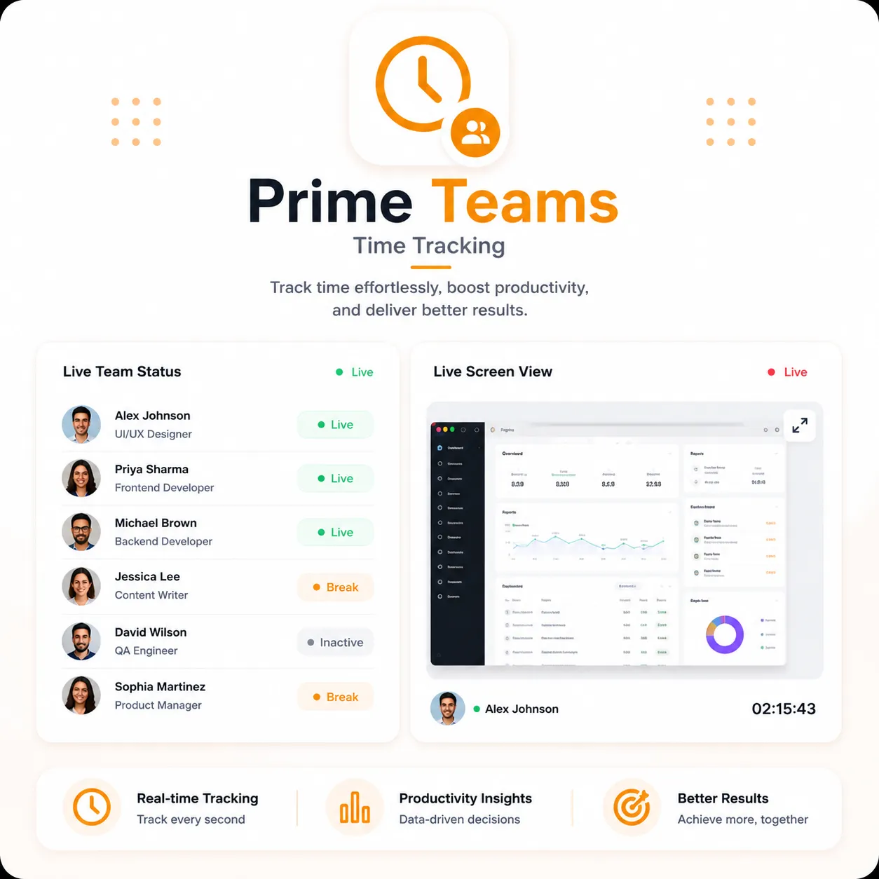 time tracking software dashboard